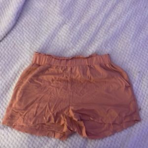 Soft coral shorts coquette preppy